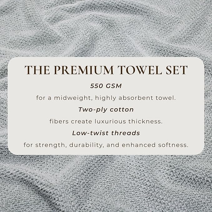 Light Grey Bath Sheets - 100% Cotton Oversized 2 Pack 68x35 Extra Large Towel Set - Absorbent, Quick-Drying, Durable Oversized Bath Towel for Bathroom Décor