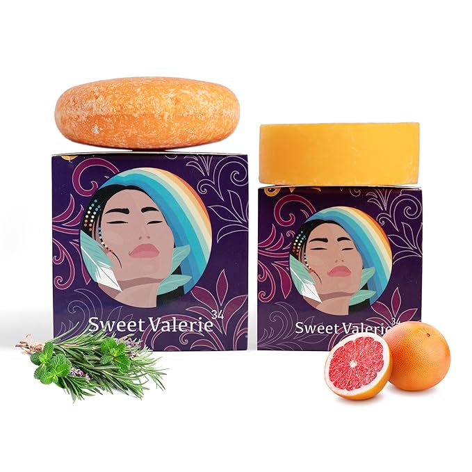 Shampoo & Conditioner Bar Set - Made with Organic Ingredients - Hydrating, Promotes Hair Growth, Anti-Frizz - All Hair Types - Paraben-Free & Cruelty-Free