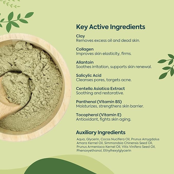 Clay Mask for Face – Pore Firming & Deep Cleansing Face Mask | Anti-Blackhead | Oil Balancing | Moisturising & Natural Ingredients, 100ml