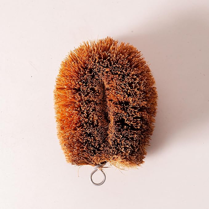 Pack of 3 Tawashi 100% Natural Coconut Coir Fiber Brush, Vegetable Scrub Brush,Ideal for Fruit Scrub, Kitchen Cleaning Needs, Kamenoko Japanese Design