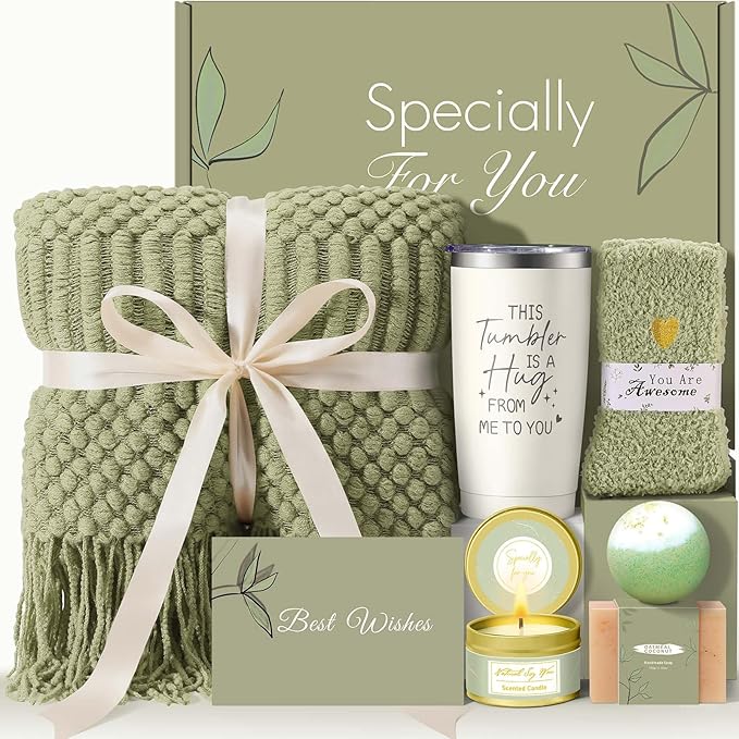 Self Care Gifts for Women, Get Well Soon Gift Baskets, Spa Care Package Thinking of You Relaxation Wellness Gift Set, Christmas Gifts for Mom Grandma Wife Friends Sister