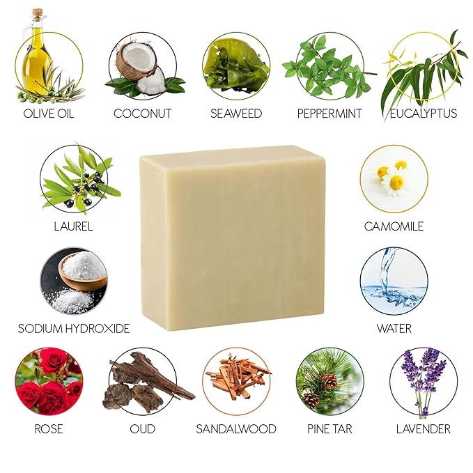 100% Natural Bar Soap w/Organic Ingredients, Vegan Soap, Moisturizing, Handmade, Scented w/Premium Essential Oils, Body Soap Bars for Women & Men