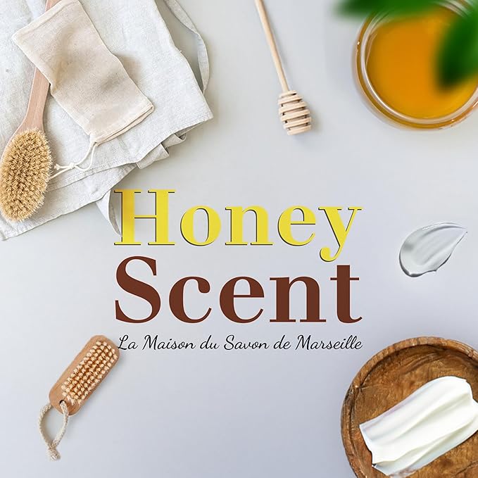 Hand & Body Soap Bars Trio - Honey Moisturizing French Soap with Organic Shea Butter - Rich Creamy Lather - 97% Natural Ingredients - Solid Bath Cleanser Made in Provence - 3x4.4 oz