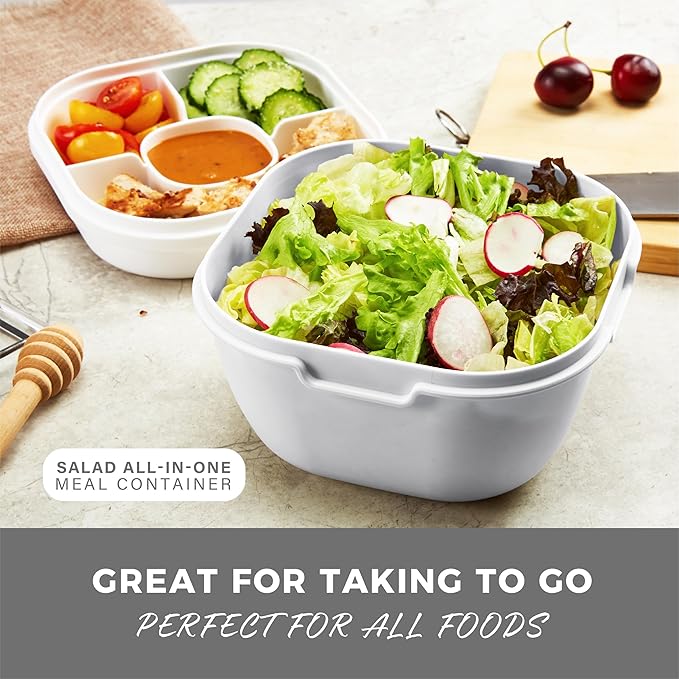 Responsible Products Leak Resistant Bento Box with Tableware for Adult - Teens, Insulated Lunch Box for Women - Men - Girls - Boys, BPA Free, Dishwasher Safe, Microwave Safe, Freezer Safe, 46 oz