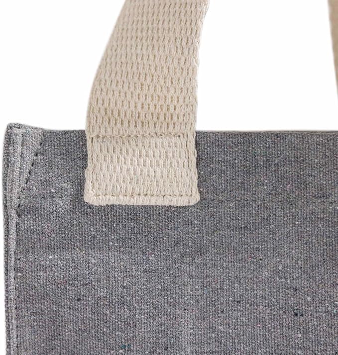 Recycled Canvas Book Bag with Full Gusset – 6 Pcs Eco-Friendly Reusable Tote Bags with Shoulder Straps, Bulk