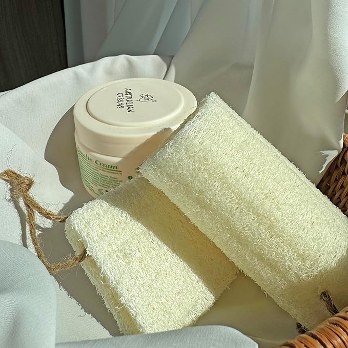 4" Natural Loofah Exfoliating Body Sponge Scrubber for Skin Care in Bath Spa Shower Pack of 12