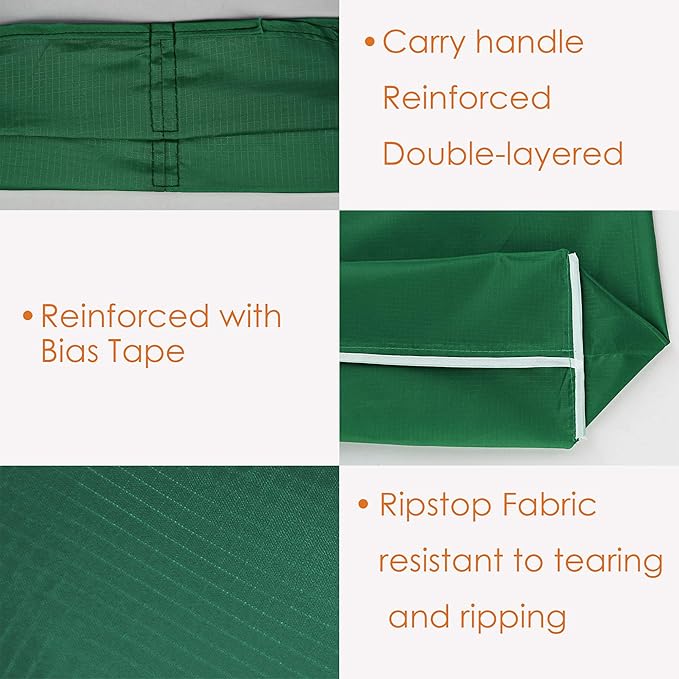 BeeGreen Christmas Green Reusable Shopping Bags Wholesale Reusable Grocery Bags Bulk with Elastic Band Foldable-Machine Washable with Zipper Storage Pouch 20 Pieces