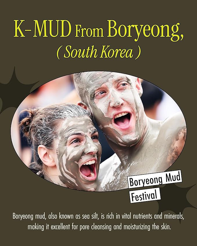 BRMUD Relief Mud Mask | Celeb's Choice Mud Mask - Body Mud Hydrating & Moisturizing Deep Pore Cleanser Face & Body Mask w/ 91.8% Nature-Derived Ingredients - K Beauty Body Mud (3.72 fl oz)