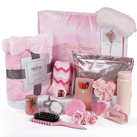 Birthday Gifts for Women, 18PCS Relaxing Spa Gift Basket Self Care Gifts, Unique Gift Ideas for Mom Her Friend Wife Sister, Christmas, Mother's Day, Valentine's Day, Get Well Gift