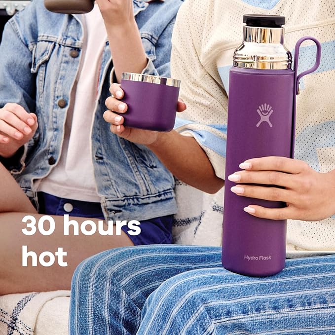 Hydro Flask Hot Flask & Cup – Insulated Stainless Steel, Hot Drink Travel Container for Coffee, Tea, & Soup 28 Oz Black