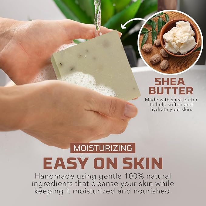 Natural Bar Soap for Women - Vegan Bath Soap Bars Gift Set - Handmade Cold Process Artisan Soap with Essential Oil, Moisturizing Wash Soaps, Fragrant Grapefruit Tea Tree Scent (4 Pack)