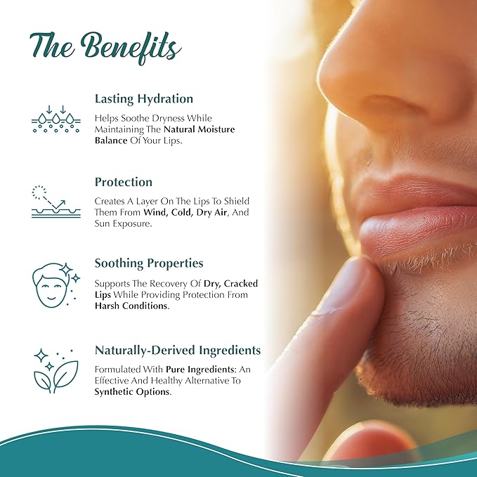 Moisturizing Tallow Lip Balm – Grass-Fed Beef Tallow with Organic Coconut Oil, Beeswax, and Vitamin E – Lip Balm Set – Variety Pack – Travel Essential – 3-Pack