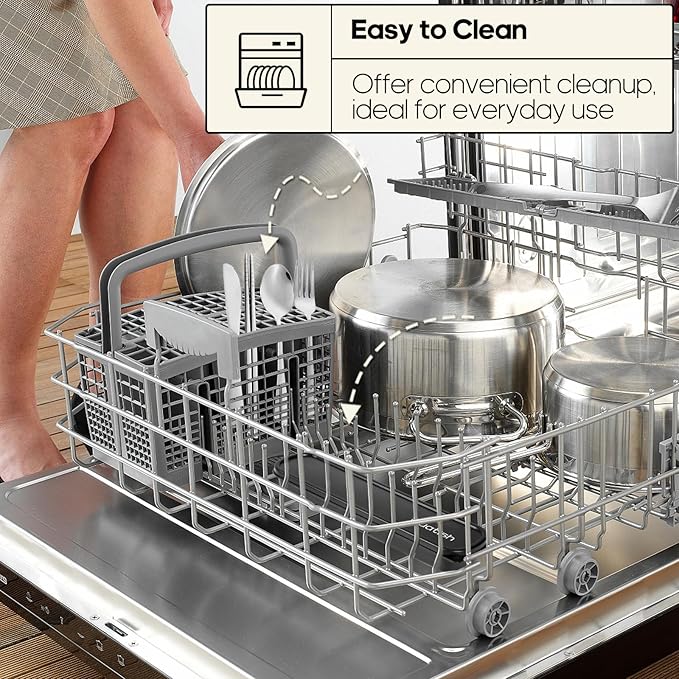 Travel Utensils with Case, Quatish 5 Piece Stainless Steel Silverware Set for Work, Portable Reusable Travel Cutlery Set, Fork and Spoon Set for Picnic, Camping, Gadgets, Lunch Box for Men, Silver