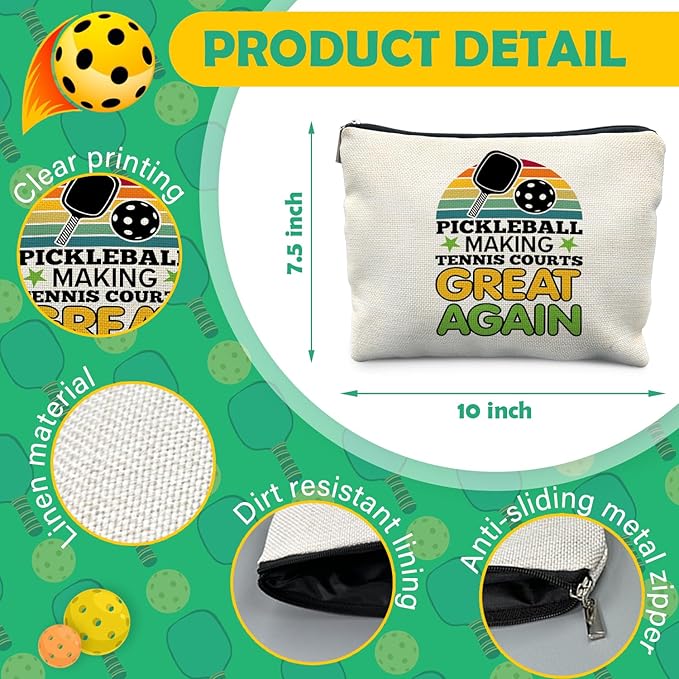 Pickleball Accessories: Women's Makeup Bag & Cosmetic Gift Set for Pickleball Lovers