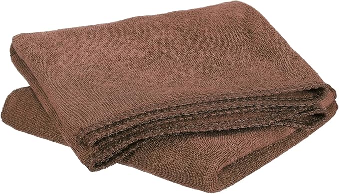 HARFINGTON 2 Pack Microfiber Cleaning Cloth, 30" x 14" Multi-Functional Cleaning Towels Reusable Absorbent Rags for Car Wash Kitchen Household Window Clean, Brown