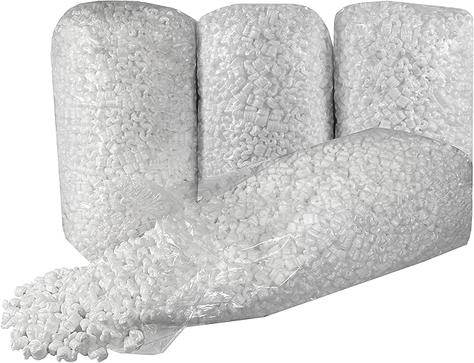 White Packing Peanuts, 14 Cu Ft, Loose Fill Peanuts, Cushion For Shipping, Bulk Shipping Peanuts, Regular Packing Peanuts