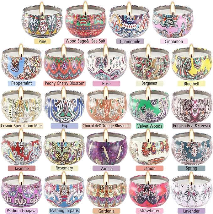 Candvent Calendar 2025 Adult Women, 24 Day ScentedCandle Countdown to Christmas Calendar with HolidayScents Xmas Suprise Gifts for Mom Grandmother Wife(24 Pack)