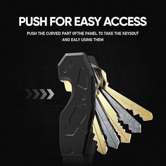 Compact Metal Aluminum Key Organizer, Minimalist Innovative Keyholder-Car Key Chain, Smart KeyChains Key Case up to 6 Keys