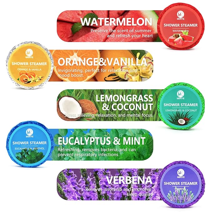 Shower Steamers Aromatherapy, 20-Pack Shower Bombs with Natural Essential Oils – Stress Relief Self Care, Birthday Gifts for Women & Men, Christmas Stocking Stuffers & White Elephant Gifts