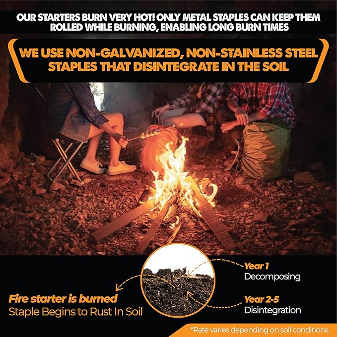 Get a Fully Lit Fire in As Little As 6 Minutes with No Kindling! Lights Wet/Frozen Wood | Plant-Based Fuels Only, Ideal for Cooking. One Starter Per Fire. (12, The Bonfire)