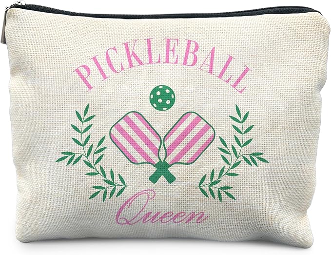 Pickleball Queen Makeup Bag, Pickleball Gifts for Women, Gifts for Pickleball Lovers, Pickleball Stuff, Pickleball Accessories for Women, Pickleball Cosmetic Bag Toiletry Bag