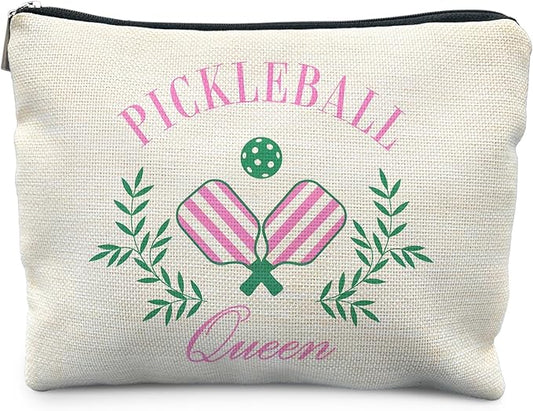 Pickleball Queen Makeup Bag, Pickleball Gifts for Women, Gifts for Pickleball Lovers, Pickleball Stuff, Pickleball Accessories for Women, Pickleball Cosmetic Bag Toiletry Bag