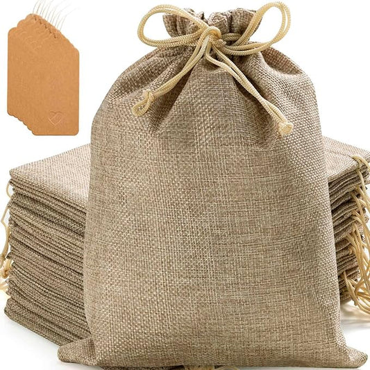 Homum 12x16 Inch 24 PCS Burlap Gift Bags with Drawstring and Gift Tags, Burlap Sack Bags for Party, Jewelry, Christmas, DIY Craft