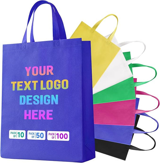 Custom Tote Bags with Your Logo, Personalized Reusable Shopping Bags for Shopping Business