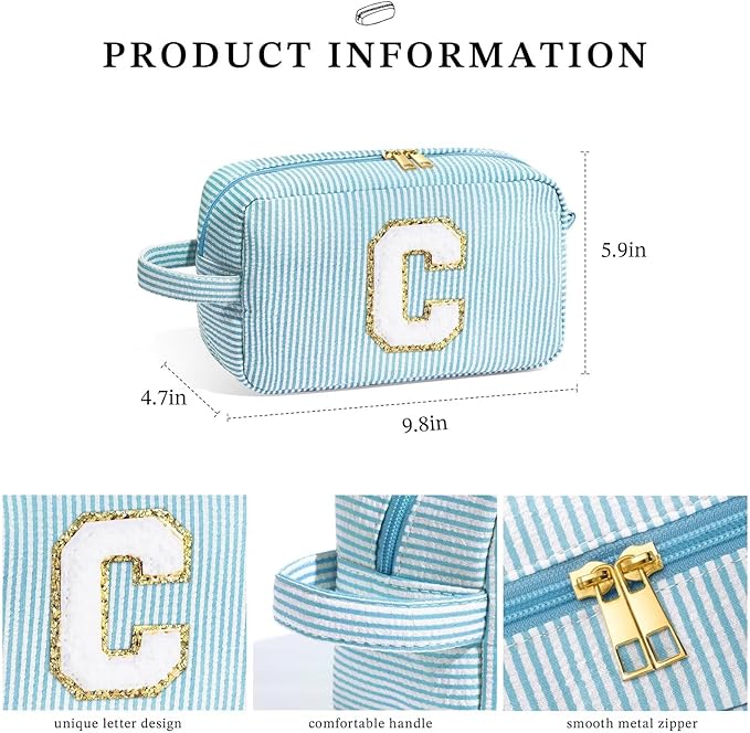 YOOLIFE Graduation Gifts for Women Teen Girls - Graduation Gifts for Her, Graduation Party Favor, Personalized Monogram Initial Makeup Bag for Teen Girl Gifts Trendy Stuff, Girls Makeup Bag G