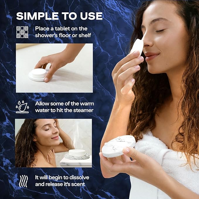 Aromatherapy Shower Steamers Gift Set for Women & Men – Green Tea, Jasmine, Lemongrass, Citrus – Essential Oil Vapor Shower Tablets, Individually Wrapped Shower Melts, Spa Gifts for Christmas