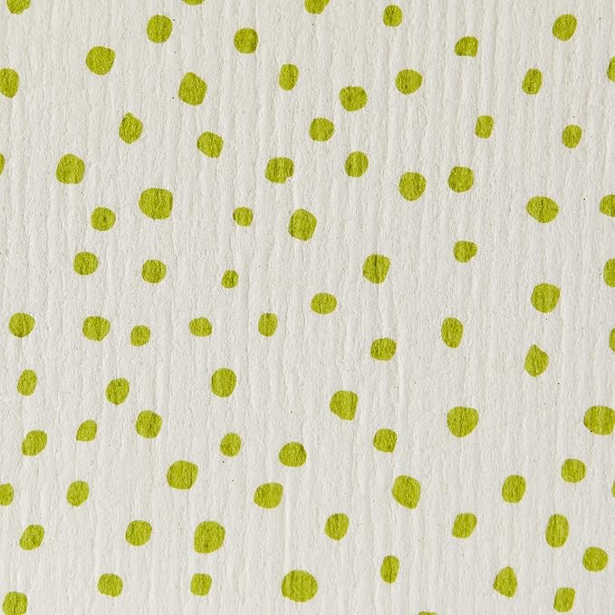DII Swedish Dishcloths for Kitchen & Cleaning, Reusable, Machine Washable & Dishwasher Safe, Biodegradable, 7.75 x 6.75, Avocado & White