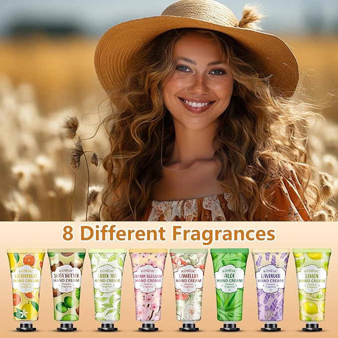 8 Pack Hand Cream Set, Stocking Stuffers for Women, Wedding Favors, Bulk Hand Lotion Travel Size for Dry Cracked Hands, Moisturizing Hand Cream for Thank You Gifts and Christmas Gifts