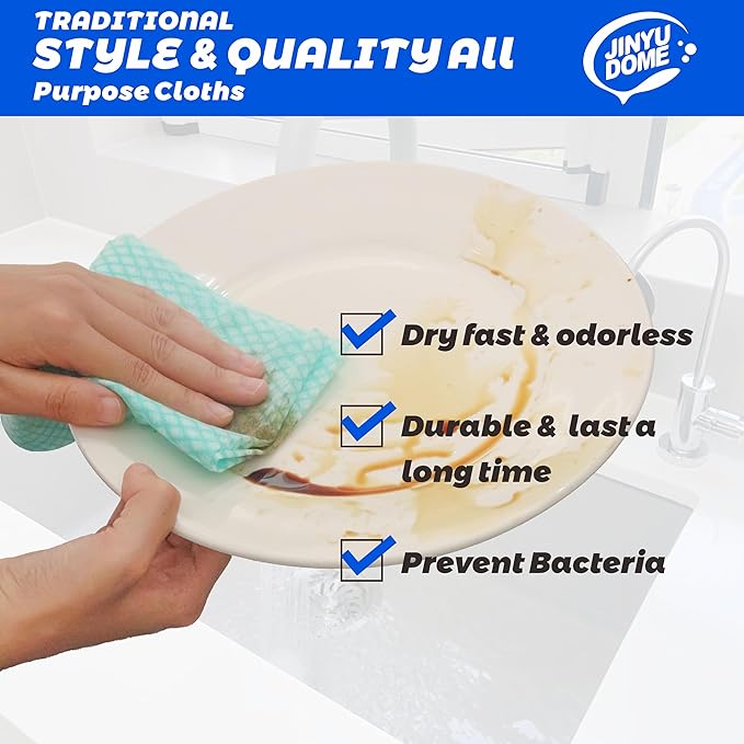 Handi Wipes Reusable Cloths, Green Disposable Kitchen Cleaning Towel Roll, Heavy Duty J Cloth,100 Count