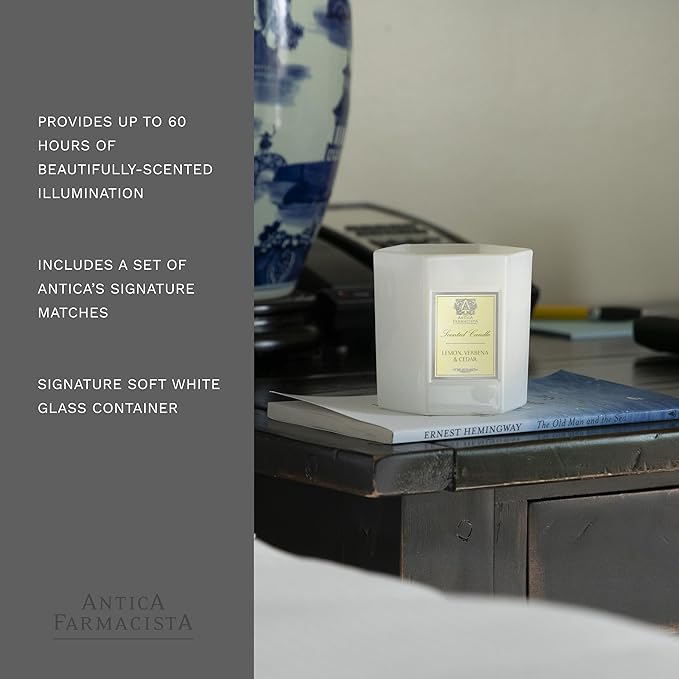 Antica Farmacista Luxury Scent Candle - Decorative Home Candle - Long-Lasting & Premium Scented - Luxury Gift - Lemon, Verbena & Cedar, 9 oz