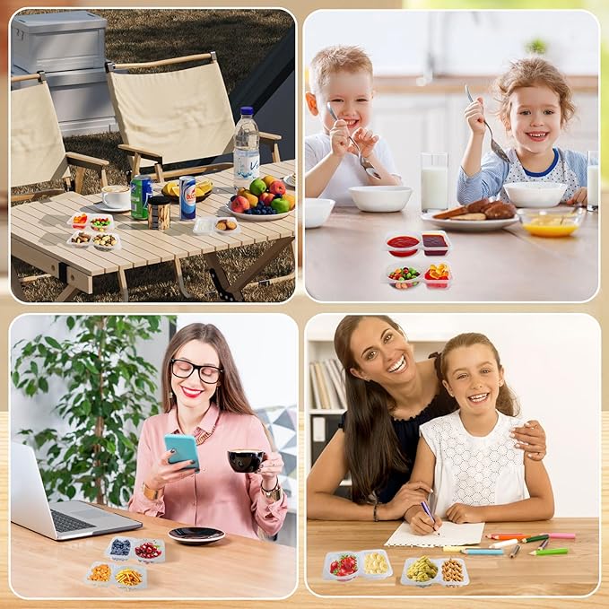 10Set Snack Containers,Reusable Snack Containers with Lids,Snack Pack Containers for Portion Control and Meal Prep Lunch Containers for School Office Travel