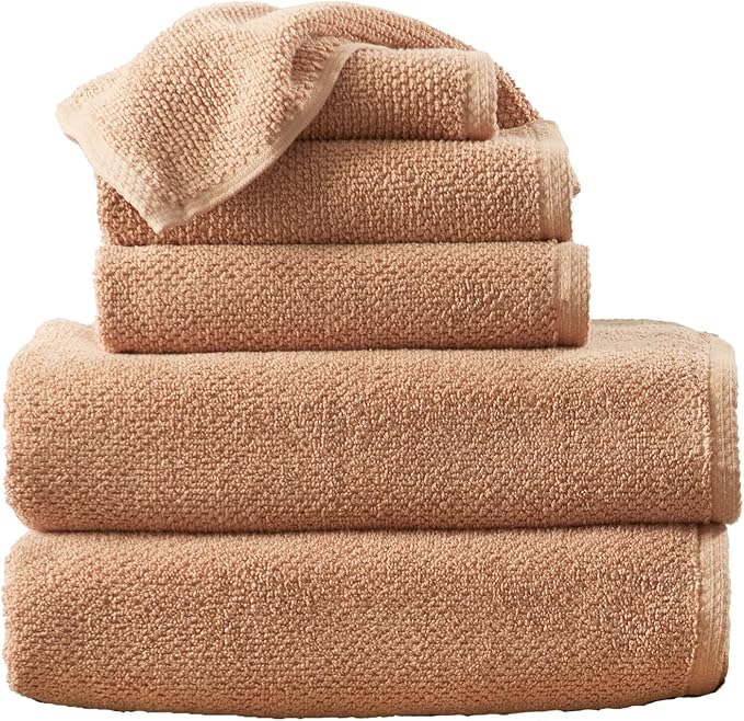 Great Bay Home Orange Bath Towel Set – 100% Cotton 6-Piece Set, Absorbent & Quick-Drying, Soft & Durable