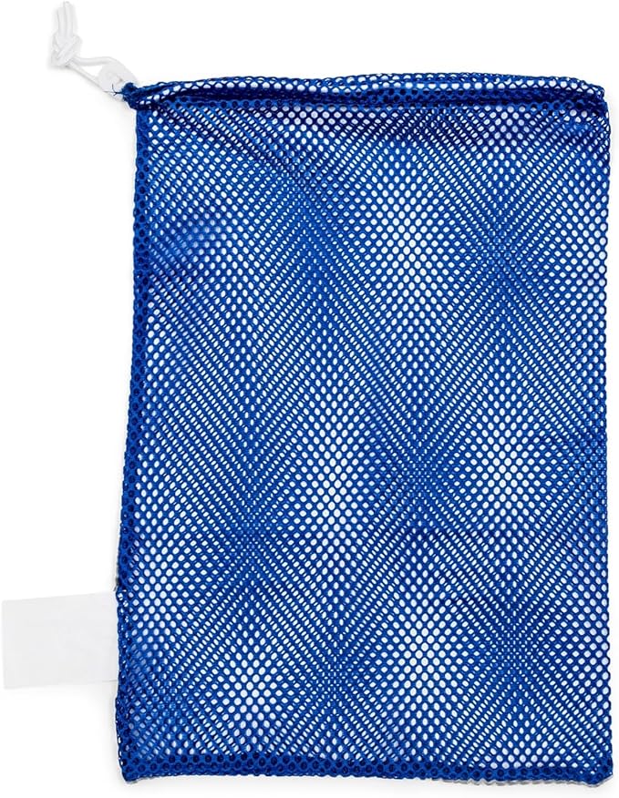 Champion Sports Mesh Equipment Bag – Heavy-Duty Nylon Drawstring Bag with Lock & ID Tag, Breathable Storage Sack for Balls, Swim Gear, Laundry & Toys, Multiple Sizes & Colors