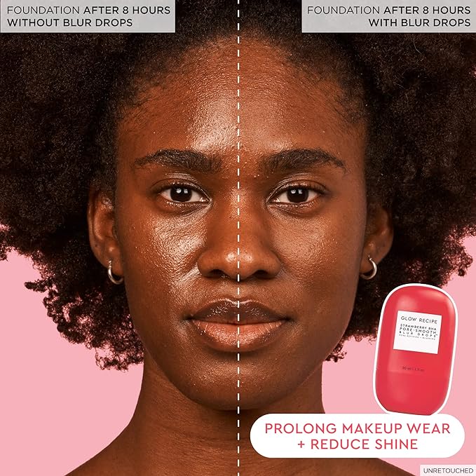 Glow Recipe Smooth Skin Sailing Skincare Set - Watermelon Glow Pink Juice Facial Moisturizer + Silicone-Free BHA Strawberry Pore Minimizer Blurring Drops (2 Count)