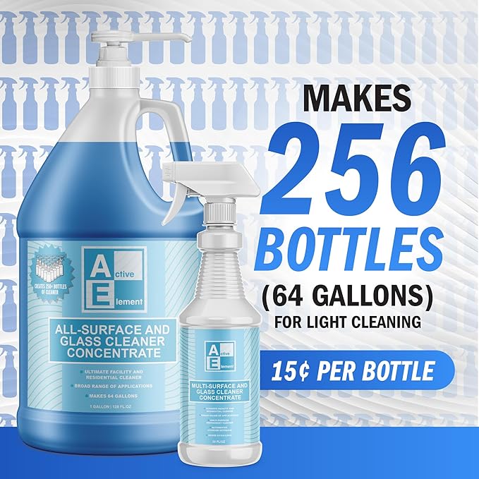 All Surface and Glass Cleaner Concentrate- Makes 128 Gallons of Powerful All Purpose Cleaner Bulk - Floor Cleaner Concentrate - All Purpose Cleaner Concentrate
