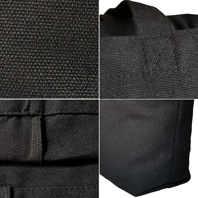 Koolmox 6-PACK 22x16x7.8'' Extra Large Canvas Tote Bags Bulk 12Oz Thick Heavy Duty Reinforced Handles, Blank Black Canvas Grocery Bag Multi Purpose Tote Travel Beach Tote bag Shopping Bags