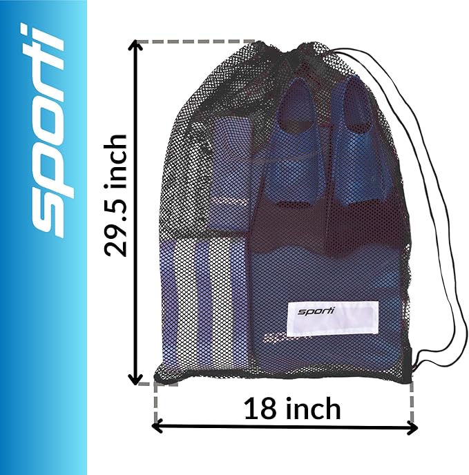 Sporti Swimming Equipment Bags, Mesh Drawstring Backpack,Swim Bag for Swimmers,Mesh Backpack for Beach