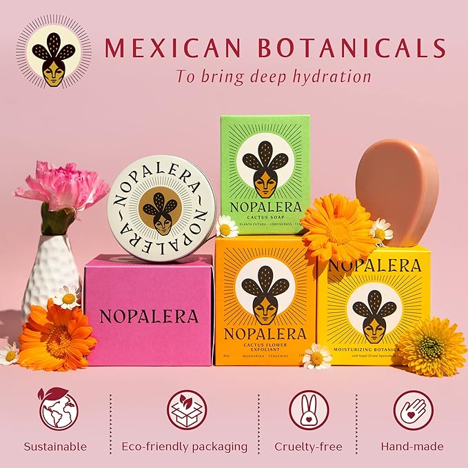 Nopalera Jasmine Lotion Bar, Solid Plant-Based Body Moisturizer with Nopal Cactus Oil, Clean Vegan Formula, Pink, 2.2 oz, As Seen on Shark Tank