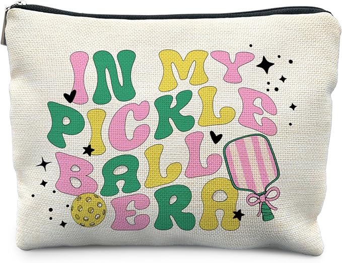 Pickleball Gifts for Women, Pickleball Gifts, Pickleball Makeup Bag for Women, In My Pickleball Era Cosmetic Bag Toiletry Bag, Gifts for Pickleball Lovers, Pickleball Stuff, Pickleball Accessories