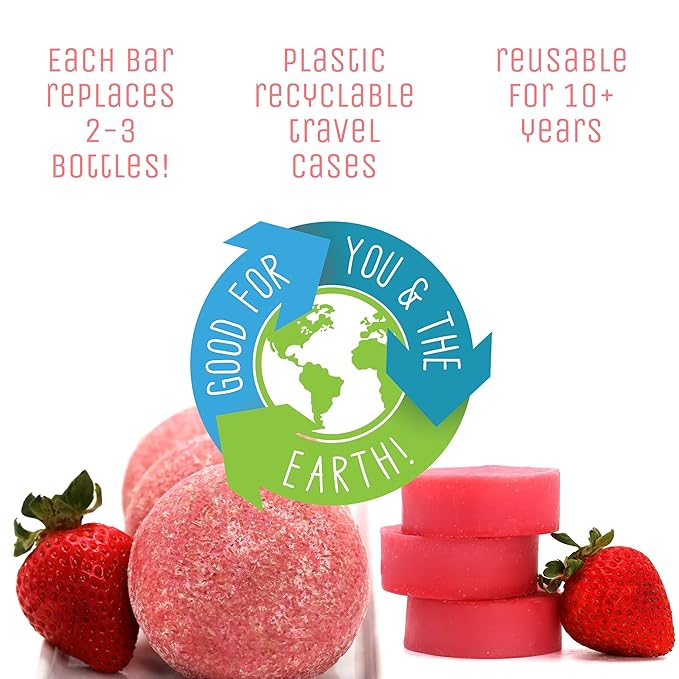Sweet & Sassy 3 Shampoo Bars. Made in the USA. All Natural, Organic, SLS Free, Plastic Free, Safe for Color Treated Hair - Forever Fresh