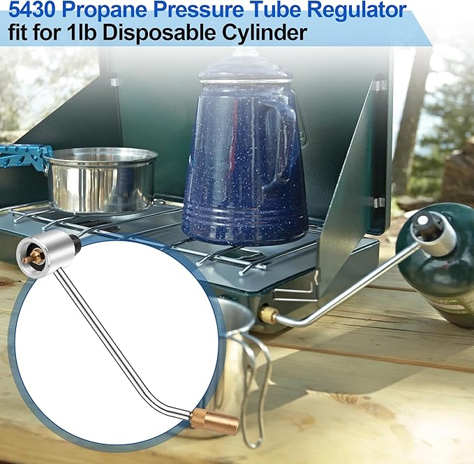 5430 Gas Stove Pressure Regulator Compatible with Most Coleman Stoves & Grills and Fold N Go Stoves, the Coleman Stove Propane Adapter for Maintains Stable Propane Gas Pressure in Coleman stoves