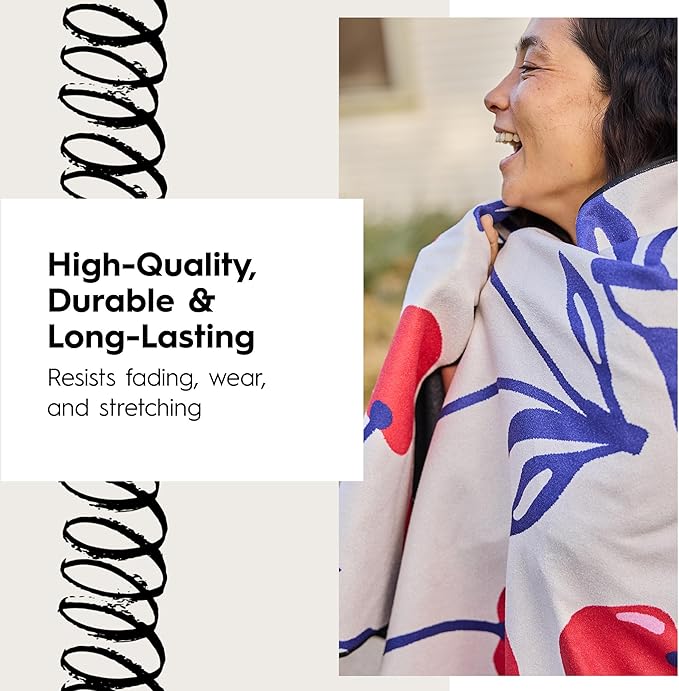 GEOMETRY Micro-Loop Beach Towel – Spring & Summer Collection – Quick-Dry, Sand-Resistant, Ultra-Absorbent Compact Towel for Beach & Travel (Earth and Sea)