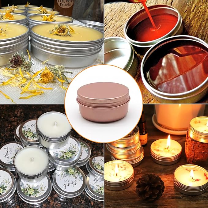 10pcs 80ml Aluminum Tin Jar, 80g Refillable Makeup Container, 80 Gram Screw Lid Round Can Sample Pot Travel for Cosmetic DIY Handmade Lip Balm Cream Salve Bead Toner Candle Paint, Matt-Pink