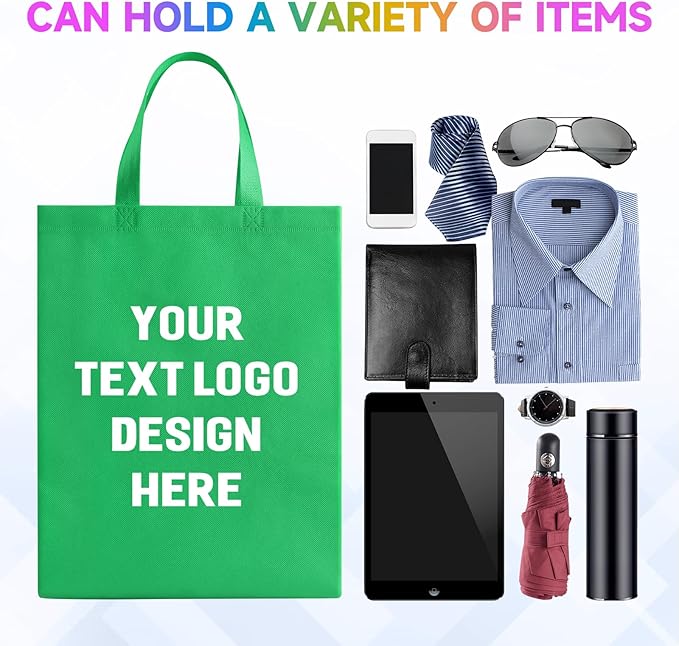 Custom Tote Bags with Your Logo, Personalized Reusable Shopping Bags for Shopping Business