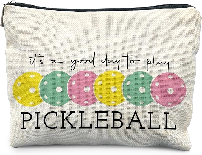 Pickleball Gifts for Women, Pickleball Makeup Bag Cosmetic Pouch, Pickleball Accessories Women