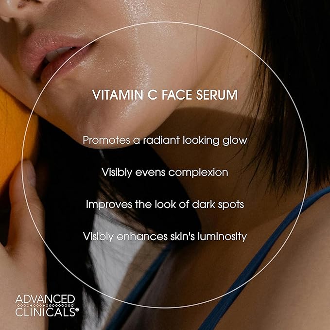 Advanced Clinicals 3 Pack Glow Getter Vitamin C Skin Care Set | Brightening Vitamin C Serum + Facial Cleanser Face Wash + Under Eye Cream For Dark Spots | Anti Aging Gift Set Box For Women & Men, 3PC